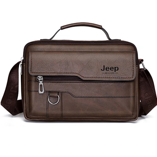 Bild von JEEP BULUO Marke männer Umhängetasche Schulter Hohe Qualität Tote Mode-Business Mann Messenger Große Größe PU Leder Taschen