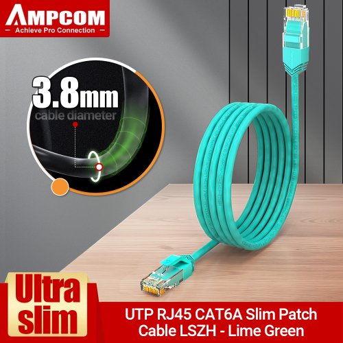 Bild von Ultra-Dünnes Cat6a Ethernet-Kabel mit RJ45-Stecker – Hochgeschwindigkeits-LAN-Netzwerkkabel für Router, Modem und Desktop-Computer
