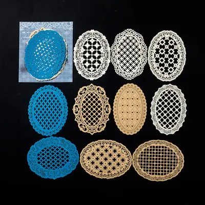 Image de Papier Dentelle Ajouré Artisanal - 10 Pièces
