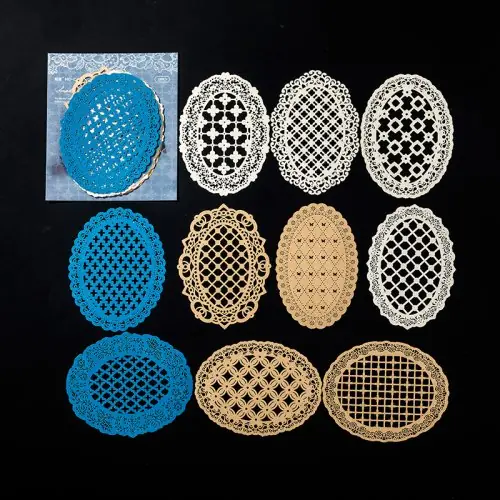 Image de Papier Dentelle Ajouré Artisanal - 10 Pièces