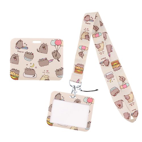 Image of Cute Kawaii Cat Neck Strap Lanyard with ID Card Holder, Keychain, Phone Cord, USB Cable Organizer – Perfect for Gym, School, Office & Daily Use