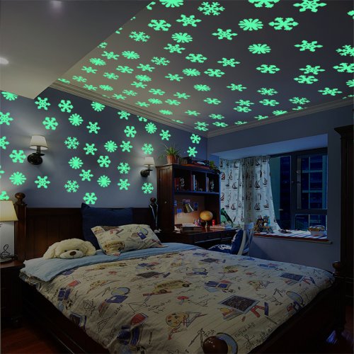 Imagen de Pegatinas Luminosas de Copos de Nieve para Navidad