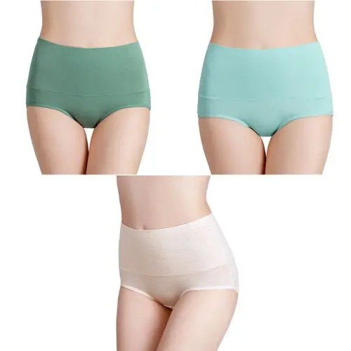 Image de Culottes Haute Taille Grande Taille - Lot de 3 en Coton Respirant