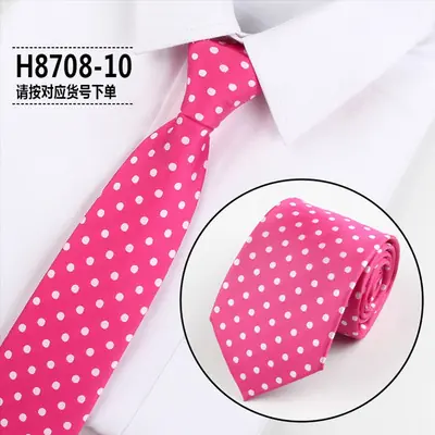 Image de Cravate à Pois Colorée 8cm - Style Élégant pour Mariage