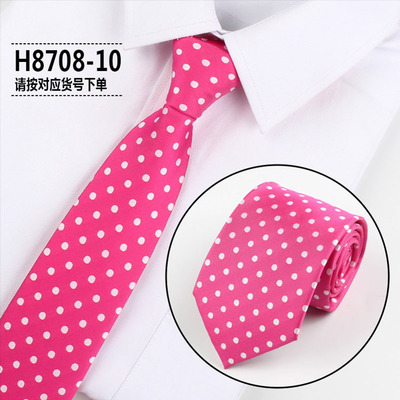 Immagine di Fashion Dot Tie For Mens 8CM cravatta Business formale Polka Dot cravatta regalo di nozze arancione blu rosso cravatta accessori Gravatas