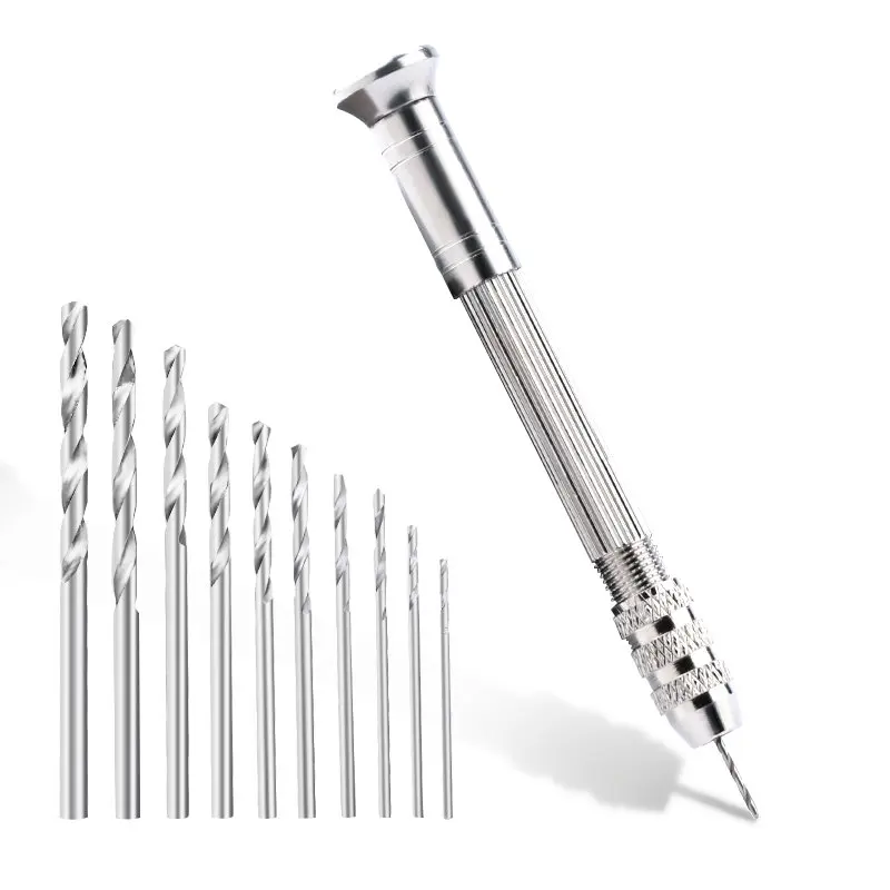 Image of Professional Mini Hand Resin Drill Pin Vise Set with Swivel Head for Precision Epoxy Resin Jewelry Making and DIY Craft Projects