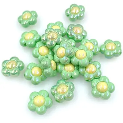 Image de Perles de Fleurs UV Bicolores 16mm - Kit Créatif pour Bracelet et Collier