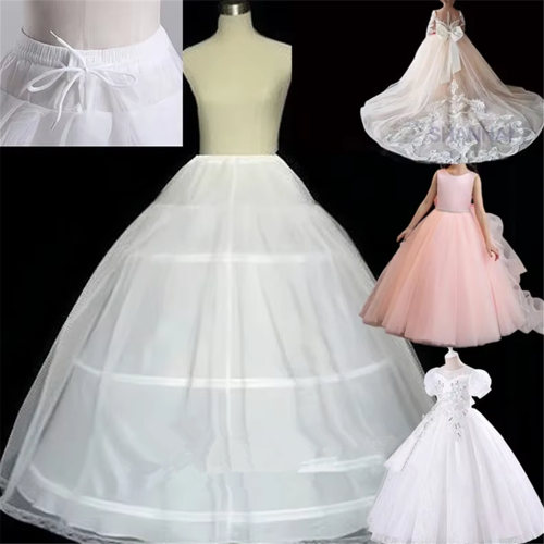 Bild von Eleganter 3-Reifen-Petticoat Unterrock mit Krinoline für Kinder – Perfekter Hochzeitskleid-Unterrock für kleine Braut und Festlichkeiten