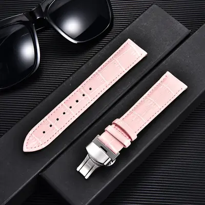 Image de Bracelet Montre Cuir Bambou - Élégant & Résistant