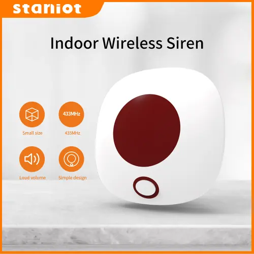 Image de staniot sirène d intérieur sans fil 433mhz système d alarme de sécurité domestique anti cambriolage ...