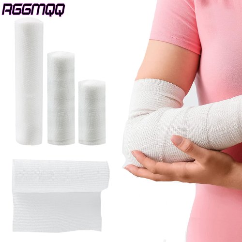 Imagen de Vendajes Elásticos de Gasa Premium - 4 Rollos de Tejido Suave para Soporte y Cuidado de Heridas