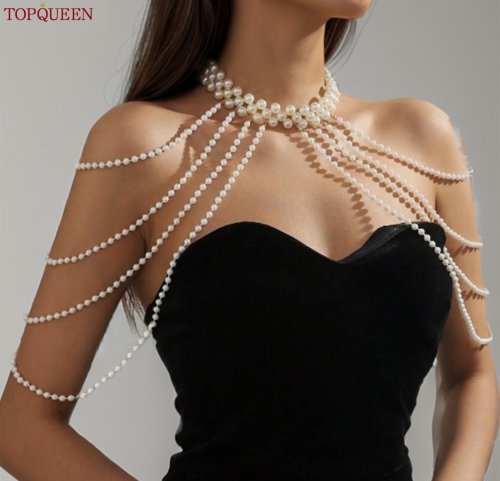 Zdjęcie Elegancki Łańcuszek z Perłami – Vintage Tassel dla Twojej Sukienki