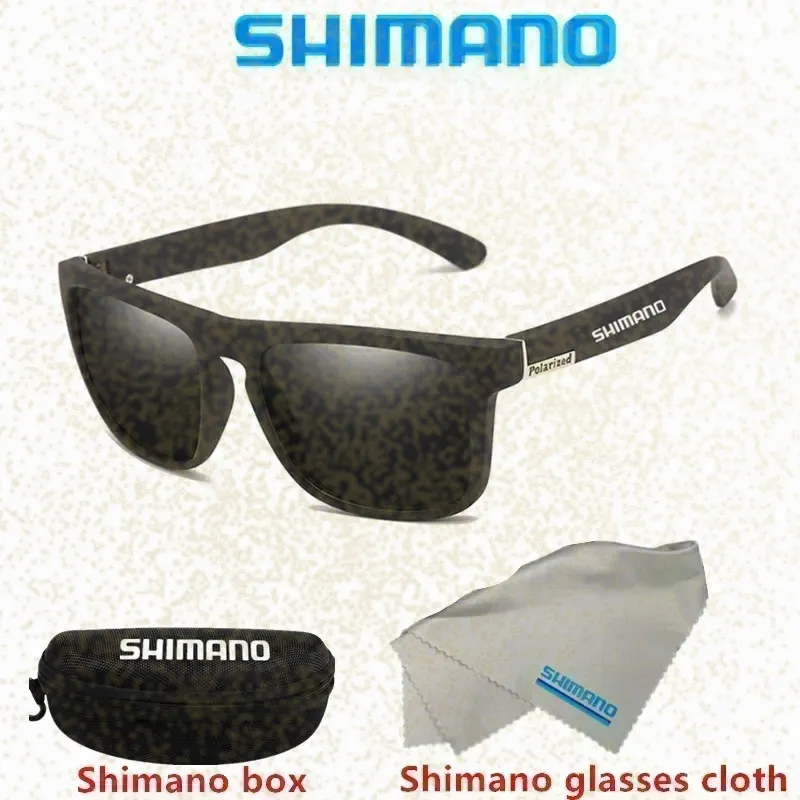 Immagine di Occhiali da sole polarizzati Shimano Protezione UV400 per uomo e donna Caccia all'aperto Pesca Guida Occhiali da sole per bicicletta Scatola opzionale