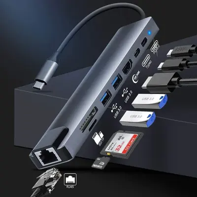 Image de Station d'accueil USB-C 3.0 avec HDMI, RJ45 et ports multiples