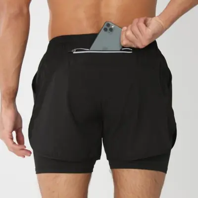 Image de Shorts de Sport Homme 2-en-1 Séchage Rapide