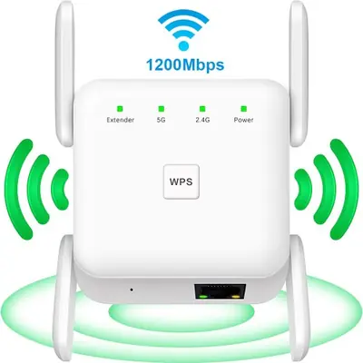 Image de Répéteur Wi-Fi AC1200 Double Bande - Étendre Votre Réseau en Un Clin D'Œil