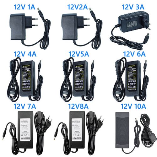 Imagen de Adaptador de fuente de alimentación conmutada AC DC 220V a 12V AC a DC 12V 1A 2A 3A 4A 5A 6A 8A 10A transformador Led 12 V fuente de alimentación SMPS