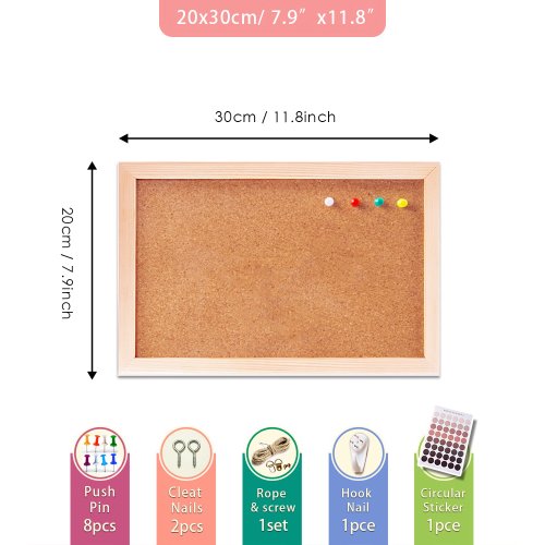 Zdjęcie Vintage Pine Wood Frame Cork Board Bulletin Message Board Photo Display Boards 3 rozmiary do wyboru
