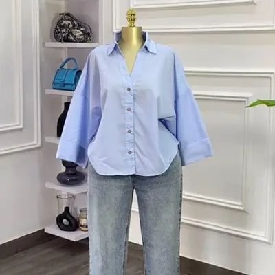 Image de Blouse Femme Automne 2025 - Coupe Large & Taille Haute