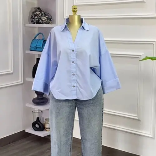 Image de Blouse Femme Automne 2025 - Coupe Large & Taille Haute