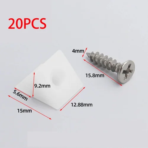 Imagen de 20/40/60/80 Uds cuñas de cajón con tornillos para soporte inferior gabinetes de reparación de plásti...