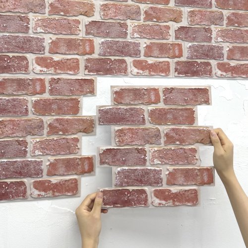 Image of Natural Stone-Look 3D Wall Panels Peel and Stick Brick Wall Stickers for Kitchen, Bathroom, and Living Room Decor