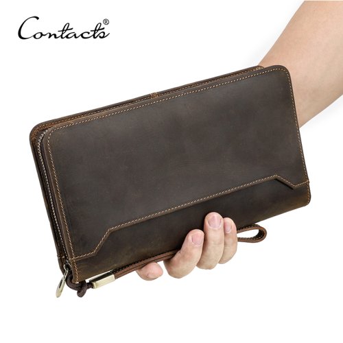 Image of Premium Genuine Leather Family Passport Clutch Wallet – Vintage-Style Travel Organizer with Card Holder, Phone Pocket & Secure Compartment for Men and Women
