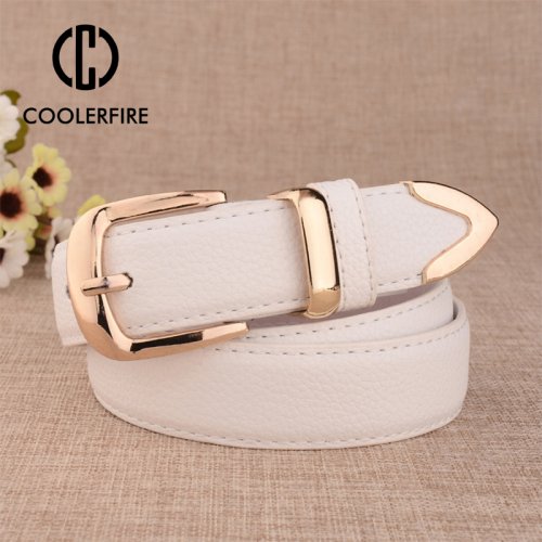 Image of Elegant Genuine Leather Belt for Women with Gold-Tone Buckle – Perfect Match for Dresses and Jeans, Classic Fashion Accessory LB2146