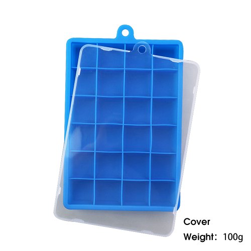 Immagine di Con coperchio/senza coperchio Vassoio per ghiaccio in silicone a 24 fori Scatola quadrata Ausiliaria...