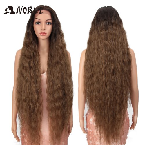 Afbeelding van Synthetische Kant Pruik met Lange Krullende Haar, 42 Inch Blonde Ombre voor Cosplay en Dagelijks Gebruik - Ideaal voor Zwarte Vrouwen