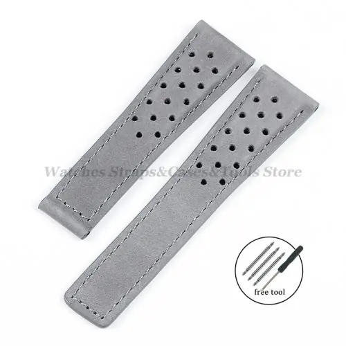 Image de Bracelet en Cuir Véritable pour Montre Tag Heuer - 20mm, 22mm, 24mm
