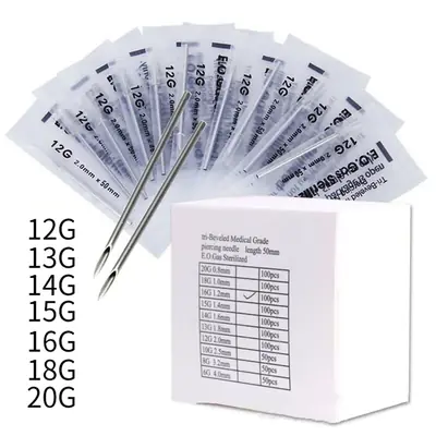 Image de Kit de Piercings Jetables en Acier Inoxydable 316 - 100 Pièces