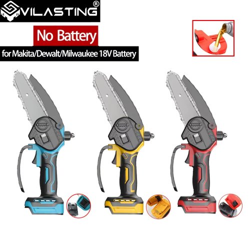 Bild von Tragbare 6-Zoll-Elektrokettensäge – Handheld Holzschneider für Garten und Baumpflege, kompatibel mit 18V-Akku-Systemen von Makita, DeWalt, Milwaukee