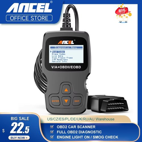 Imagen de Escáner OBD2 Profesional Ancel AD310 para Diagnóstico Completo de Vehículos, Lector de Códigos de Fallas y Verificación del Motor Automático
