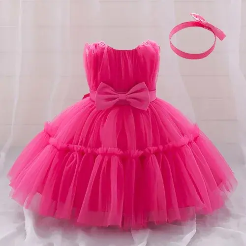 Image de Robe de Princesse pour Bébé Fille - Baptême, Mariage, Anniversaire