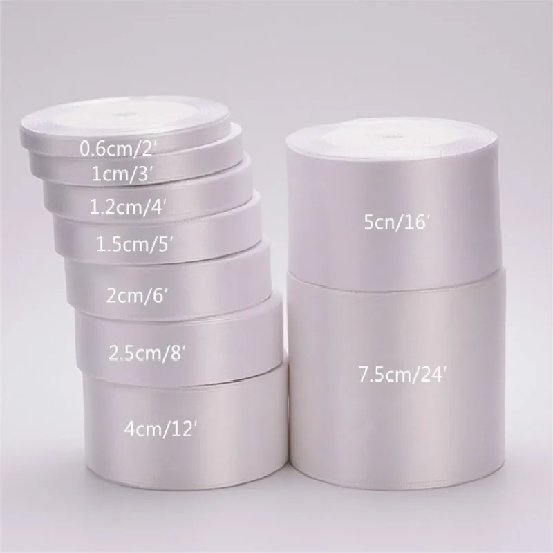 Imagen de Cintas de Satén Blanco - Ideal para Regalos y Manualidades