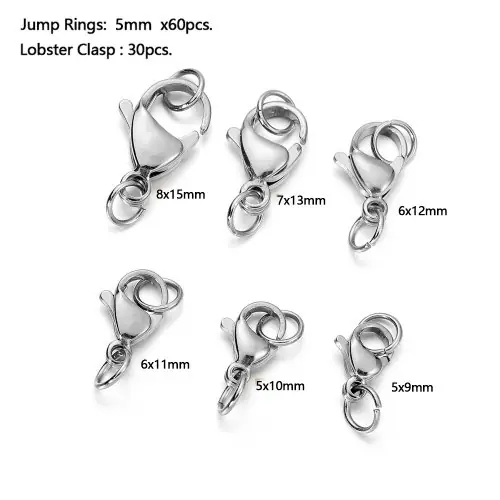 Image de Fermoirs à Homard Inox - Lot de 30 Pièces