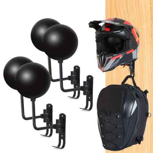 Bild von Motorrad Auto Teile Werkzeug Kleidung Tasche Mäntel Kappen Rugby Helm Rack 180 °   Rotierender, an der Wand montierter Fahrradhelmständer