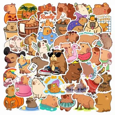 Image de Autocollants Capybara Mignons - Déco Kawaii pour Enfants