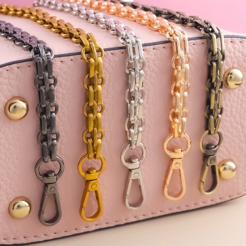 Image of Premium Natural Metal Bag Chain Replacement Parts for Hand-Woven Shoulder Bags – DIY Handmade Purse Making Accessories with Detachable Straps