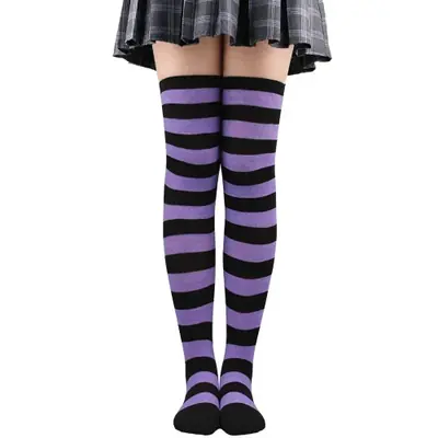 Image de Chaussettes Hautes Rayées & Pois - Style Lolita Harajuku Y2K
