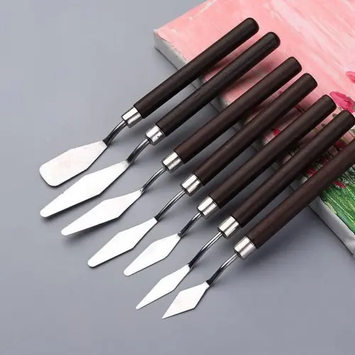 Image de Ensemble de 7 Spatules Artistiques - Couteaux à Palette pour Peinture