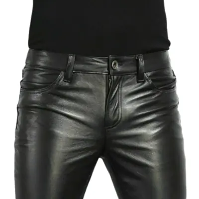 Image de Pantalon en Faux Cuir Homme - Style Rock & Moto