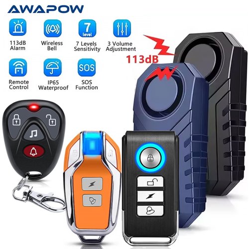 Image de Alarme Anti-Vol Moto & Vélo - 113dB, Étanche, Télécommande