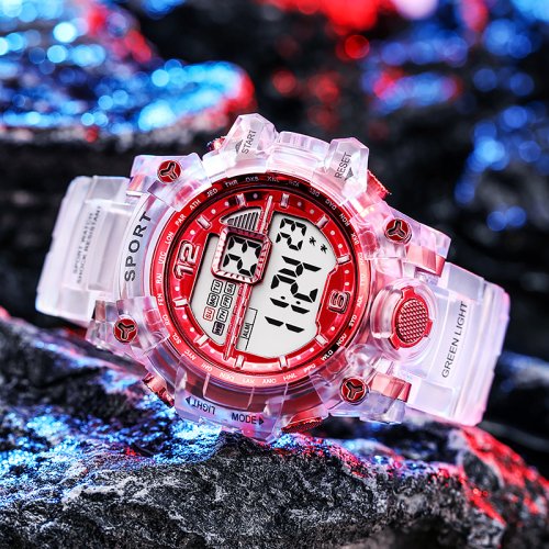 Imagen de Reloj Digital YIKAZE de moda para mujeres, hombres, relojes deportivos de lujo para mujeres, diseño transparente, reloj de pulsera electrónico para estudiantes y niños