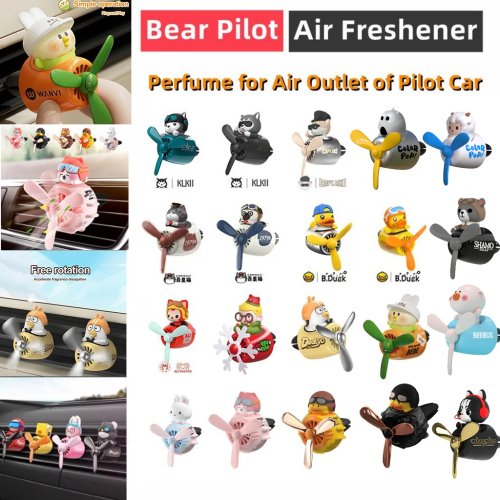 Imagen de Ambientador para Auto con Hélice Giratoria en Forma de Oso Cool Bear – Difusor de Aroma por Salida de Aire con Fragancia Natural y Diseño Divertido