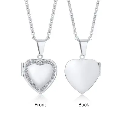 Image de Médaillon Cœur Ouvrable - Collier en Acier Inoxydable