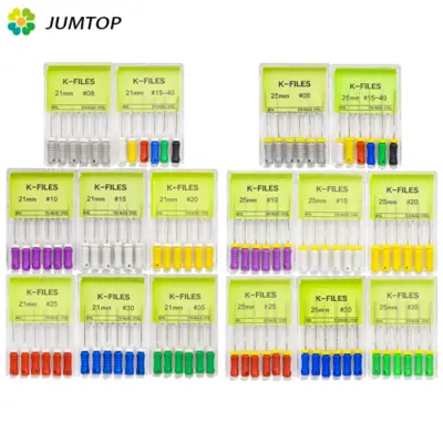Image de Limes Dentaires Manuelles 21-25mm - Kit Endodontique en Acier Inoxydable