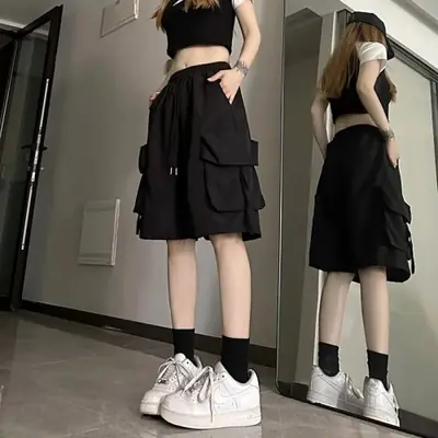Image de Shorts Cargo Femme Taille Haute - Style Streetwear Été