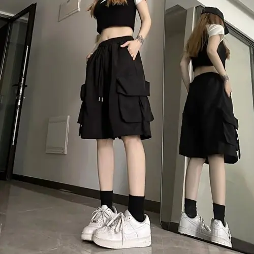 Image de Shorts Cargo Femme Taille Haute - Style Streetwear Été
